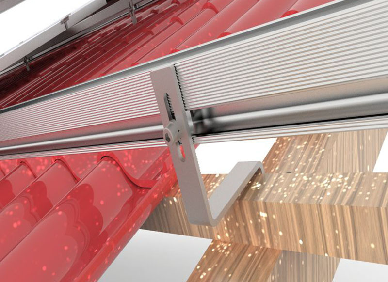 Solar roof hook installation diagram