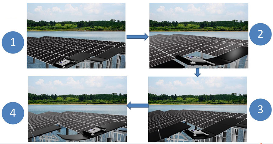 solar panel cleaning robot for water solar