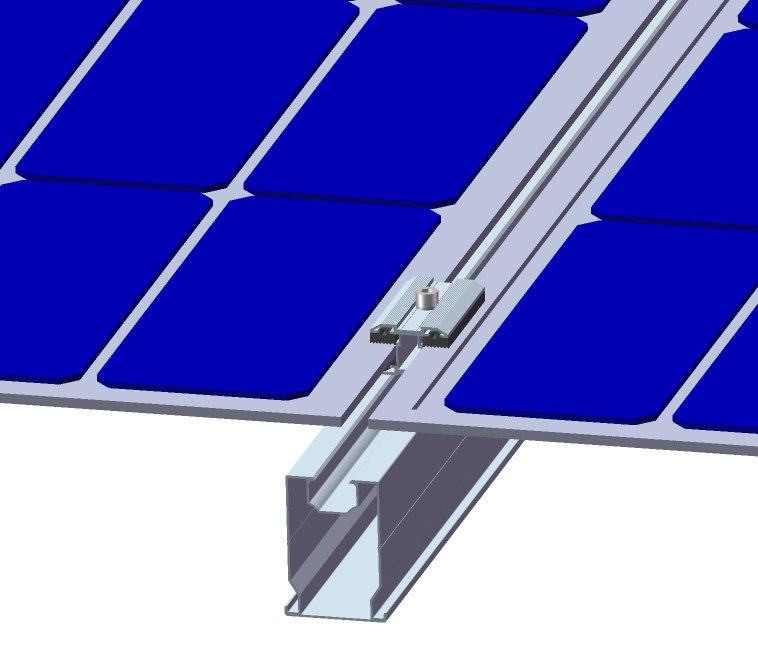 Solar thin film mid clamps install