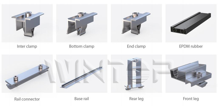 Solar Ballast Roof Bracket Components