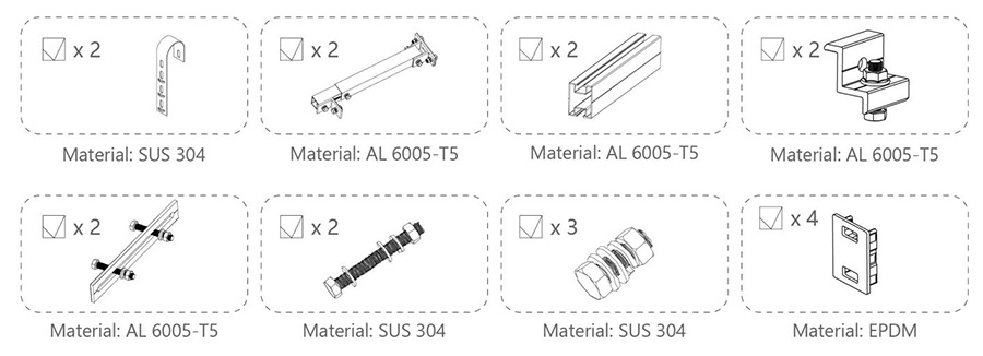 Balcony Solar Bracket Components