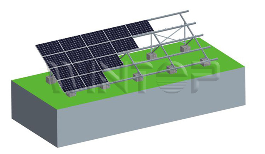 Concrete ground PV Installation Structure