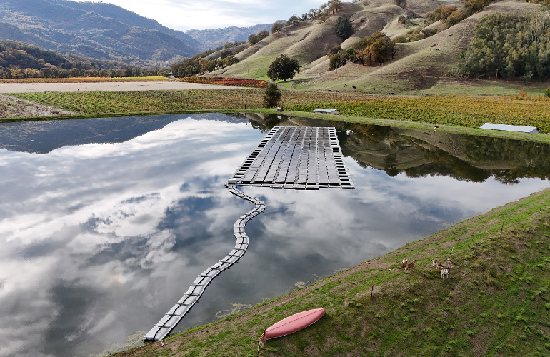 California vineyards adopt floating photovoltaic systems to achieve 100% solar power generation