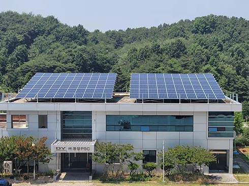 59kw Flat Roof Solar Racking Case in Gyeongsangbuk-do, South Korea