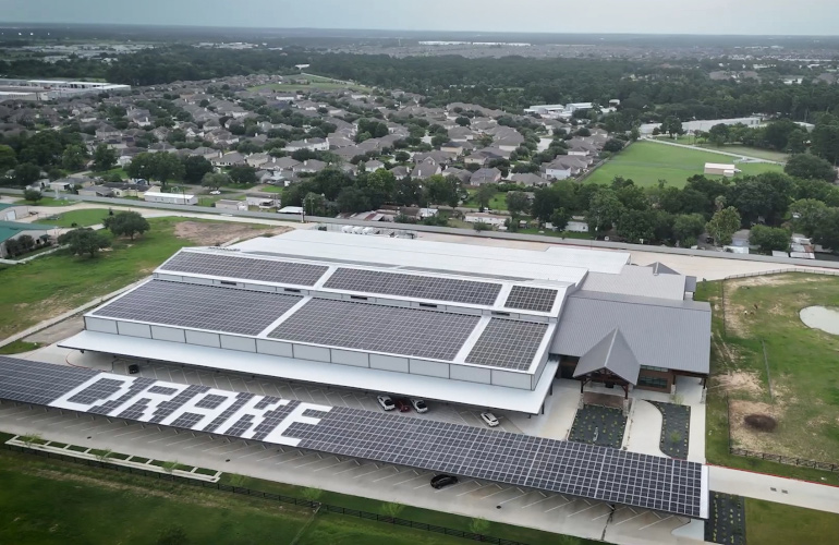 Fly to Houston and check out this unique solar carport design.