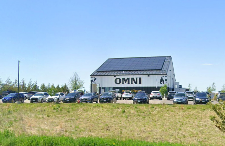 Omni Brewing Company installed solar panels in front of its Minnesota pub