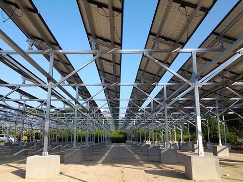 1.368MW Concrete solar ground mounting structure in Yasugi-Japan