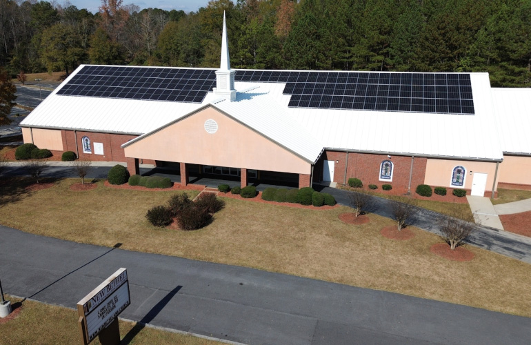 Georgia State University's campus churches have added solar panels, energy storage, and electric vehicle charging stations as resilient community hubs