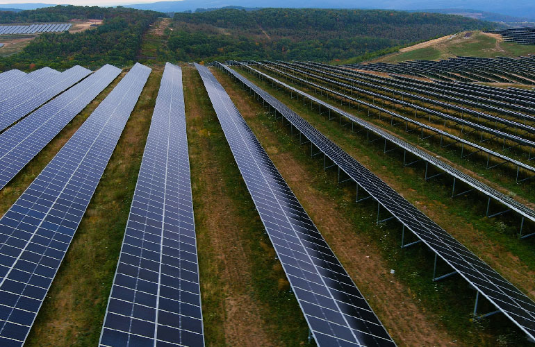 The solar project is now online at a closed coal mine in Maryland