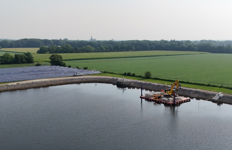 Ohio 6 MW floating solar array begins water construction